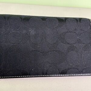 Coach Check Book Cover Black